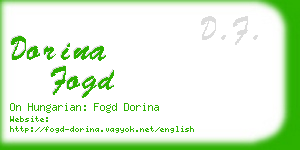dorina fogd business card